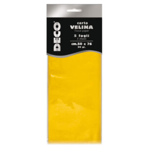 CARTA VELINA - 20 GR - 50 X 76 CM - GIALLO - 5 FOGLI - CWR 89116