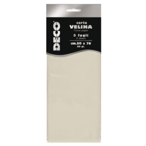 CARTA VELINA - 20 GR - 50 X 76 CM - AVORIO - 5 FOGLI - DECO 89115
