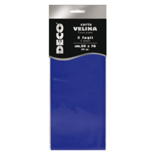 CARTA VELINA - 20 GR - 50 X 76 CM - BLU - 5 FOGLI - DECO 89121