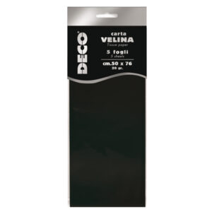 CARTA VELINA - 20 GR - 50 X 76 CM - NERO - 5 FOGLI - DECO 89123
