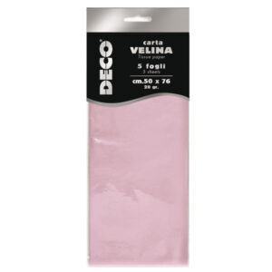CARTA VELINA - 20 GR - 50 X 76 CM - ROSA - 5 FOGLI - DECO 89118