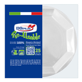 PIATTO FRUTTA - PS REUSE - D 170 MM - BIANCO - DOPLA - CONF. 25 PEZZI 95103