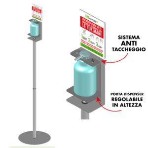 PIANTANA DA TERRA - CON SUPPORTO - PER DISPENSER REGOLABILE - CWR 90579