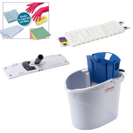 KIT ULTRASPEED MINI - SECCHIO DA 10 L CON STRIZZATORE + MOP + TELAIO 34 CM - MIX DI PRODOTTI IN OMAGGIO INCLUSI - VILEDA 64296