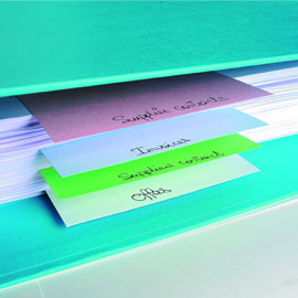 SEPARATORI ORIZZONTALI FOREVER - CARTONCINO RICICLATO 180 GR - 10,5X24 CM - COLORI ASSORTITI - CONF. 100 PEZZI 71844