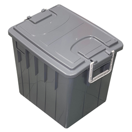 CASSA MULTIUSO - CON COPERCHIO E MANICI - 38 X 28 X 30 CM - 20 L - PP - GRIGIO SCURO/GRIGIO CHIARO - MOBIL PLASTIC 101103