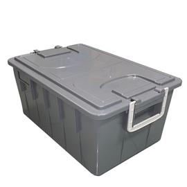 CASSA MULTIUSO - CON COPERCHIO E MANICI - 58 X 38 X 26 CM - 40 L - PP - GRIGIO SCURO/GRIGIO CHIARO - MOBIL PLASTIC 101104