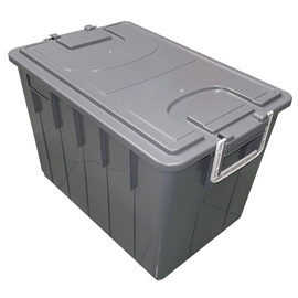 CASSA MULTIUSO - CON COPERCHIO E MANICI - 58 X 38 X 38 CM - 60 L - PP - GRIGIO SCURO/GRIGIO CHIARO - MOBIL PLASTIC 101105