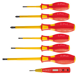 7 CACCIAVITI ISOLATI 1000V CON CERCAFASE VALEX 101873
