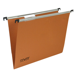 CARTELLA SOSPESA LINEA SILVER - CASSETTO - INTERASSE 39 CM - FONDO V - 31,2 X 25 CM - CARTONCINO - ARANCIO - BERTESI 100133