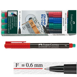 PENNARELLO MULTIMARK UNIVERSALE PERMANENTE CON GOMMA - PUNTA FINE 0,4MM - ASTUCCIO 4 COLORI - FABER CASTELL 45933