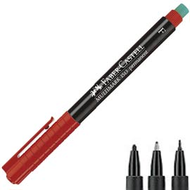 PENNARELLO MULTIMARK UNIVERSALE PERMANENTE CON GOMMA  - PUNTA MEDIA 1,0MM - NERO - FABER CASTELL 45934