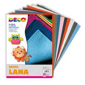 PANNO LANA - 20X30CM - COLORI ASSORTITI - DECO - CONF. 10 PEZZI 67655
