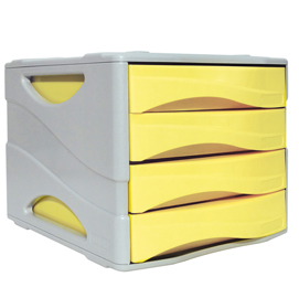 CASSETTIERA KEEP COLOUR PASTEL - 25X32 CM - CASSETTI 5 CM - GRIGIO-GIALLO - ARDA 85145