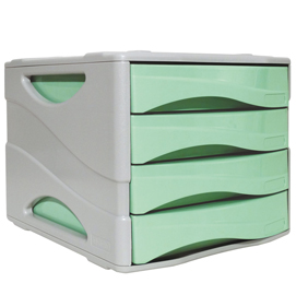 CASSETTIERA KEEP COLOUR PASTEL - 25X32 CM - CASSETTI 5 CM - GRIGIO-VERDE - ARDA 85147
