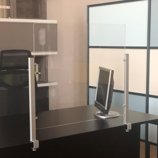 SCHERMO PROTETTIVO DA SCRIVANIA SLIM - CON MORSETTO IN ALLUMINIO - 65X107 CM -  STUDIO T 90450