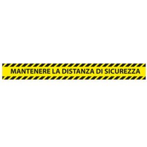ADESIVI DA TERRA - 90 X 10 CM - ''MANTENERE LA DISTANZA DI SICUREZZA'' - STUDIO T - CONF. 5 PEZZI 90446