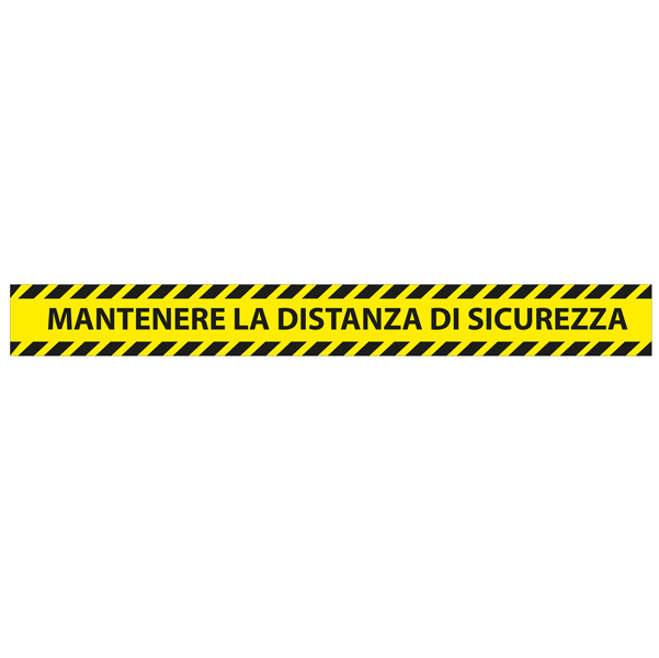 ADESIVI DA TERRA - 90 X 10 CM - ''MANTENERE LA DISTANZA DI SICUREZZA'' - STUDIO T - CONF. 5 PEZZI 90446