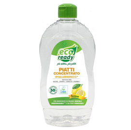DETERSIVO PIATTI - CONCENTRATO - IPOALLERGENICO - LIMONE - 0,50 LT - ECO READY 94902