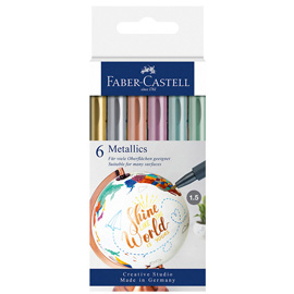 MARCATORI - COLORI ASSORITI METALLICS - FABER-CASTELL - CONF. 6 PEZZI 98447