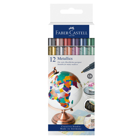 MARCATORI - COLORI ASSORITI METALLICS - FABER-CASTELL - CONF. 12 PEZZI 98448