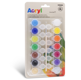 COLORI ACRYL - 4,5 ML - COLORI ASSORTITI - PRIMO - BLISTER 14 PEZZI 82100