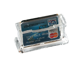PORTABIGLIETTI DA VISITA ACRILICO - DA TAVOLO - 11,5X5,5X4,5 CM - TRASPARENTE - LEBEZ 26507