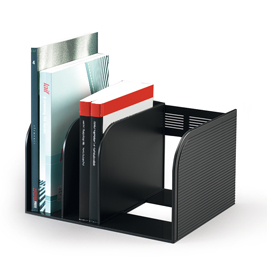 PORTARIVISTE OPTIMO - SCOMPARTI REGOLABILI - 30X25X18 CM - NERO - DURABLE 80490