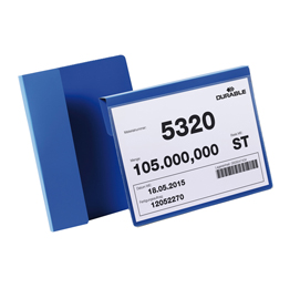 BUSTE IDENTIFICATIVE CON ALETTA PIEGHEVOLE - FORMATO A5 ORIZZONTALE (210X148 MM) - DURABLE - CONF. 50 PEZZI 83503