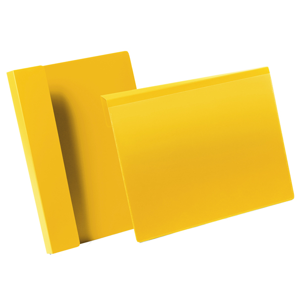 BUSTE IDENTIFICAZIONE CON ALETTA -  A4 ORIZZONTALI - GIALLO - DURABLE - CONF. 50 PEZZI 90115