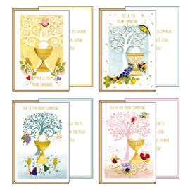 BIGLIETTO AUGURI COMUNIONE - 4 SOGGETTI ASSORTITI - KARTOS 102789