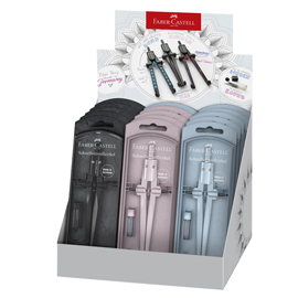 COMPASSO QUICK STREAM 2024 - COLORI ASSORTITI - FABER CASTELL - EXPO 15 PEZZI 102356
