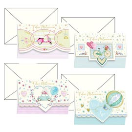 BIGLIETTO AUGURI PORTASOLDI MATRIMONIO - 4 SOGGETTI ASSORTITI - KARTOS 99605