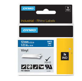NASTRO DYMO PER RHINO 12MM X 5.5 MT. NR-BIANCO 72188