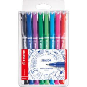 FINELINER STABILO SENSOR - TRATTO 0,3MM - 8 COLORI ASSORTITI - STABILO - CONF. 8 PEZZI 80097