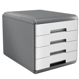 CASSETTIERA MYDESK - 29,5X38,5X28,2 CM - 4 CASSETTI DA 4,5 CM - GRIGIO-BIANCO - ARDA 74995