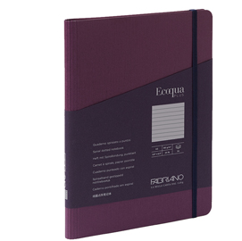 TACCUINO ECOQUA PLUS - CON ELASTICO - SPIRALATO - A5 - 70 FOGLI - RIGHE - VINO - FABRIANO 94743