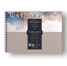 BLOCCO WATERCOLOUR TORCHON - 24X32CM - 12 FOGLI - 300GR - SPIRALATO - FABRIANO 82651
