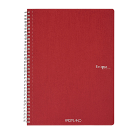 MAXIQUADERNO ECOQUA ORIGINAL - SPIRALATO - A4 - 90 GR - 5 MM - 70 FOGLI - ROSSO SCURO - FABRIANO 94786