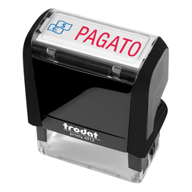 TIMBRO PRINTY 4912 OFFICE ECO - AUTOINCHIOSTRANTE - PAGATO - 47 X 18 MM - NERO  - TRODAT 100606