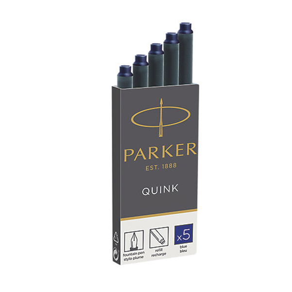 SCATOLA 5 CARTUCCE PARKER QUINK BLU 39142
