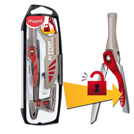 COMPASSO STOP SYSTEM - CON ADATTATORE E MINE RICAMBIO - DIAMETRO MAX CERCHIO 282MM - MAPED 55567