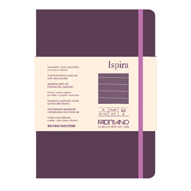 TACCUINO ISPIRA - CON ELASTICO - COPERTINA FLESSIBILE - A5 - 96 FOGLI - RIGHE - VIOLA - FABRIANO 94765