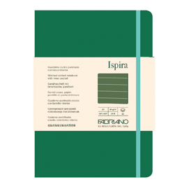 TACCUINO ISPIRA - CON ELASTICO - COPERTINA FLESSIBILE - A5 - 96 FOGLI - RIGHE - VERDE - FABRIANO 94764