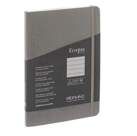 TACCUINO ECOQUA PLUS - CON ELASTICO - RILEGATURA CUCITA - A5 - 5 MM - 80 FOGLI - RIGHE - ARTRACITE - FABRIANO 94729