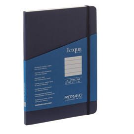 TACCUINO ECOQUA PLUS - CON ELASTICO - RILEGATURA CUCITA - A5 - 5 MM - 80 FOGLI - RIGHE - BLU SCURO - FABRIANO 94730