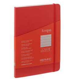 TACCUINO ECOQUA PLUS - CON ELASTICO - RILEGATURA CUCITA - A5 - 5 MM - 80 FOGLI - RIGHE - LAMPONE - FABRIANO 94731