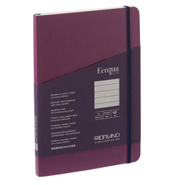 TACCUINO ECOQUA PLUS - CON ELASTICO - RILEGATURA CUCITA - A5 - 5 MM - 80 FOGLI - RIGHE - VINO - FABRIANO 94733
