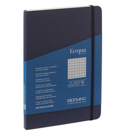 TACCUINO ECOQUA PLUS - CON ELASTICO - RILEGATURA CUCITA - A5 - 5 MM - 80 FOGLI - BLU SCURO - FABRIANO 94725