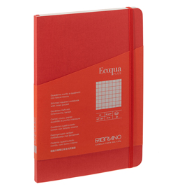 TACCUINO ECOQUA PLUS - CON ELASTICO - RILEGATURA CUCITA - A5 - 5 MM - 80 FOGLI - LAMPONE - FABRIANO 94726